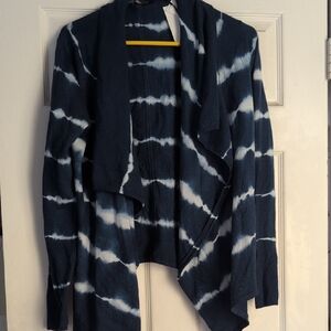 Calvin Klein Blue and White Cardigan